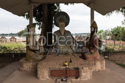Buddha statues in the buddha park in Vientiane, Laos.