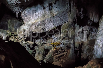 Inside the Pukham or Poukham cave in Vang Vieng, Laos