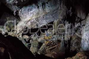 Inside the Pukham or Poukham cave in Vang Vieng, Laos