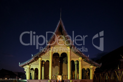 Wat Sensoukharam in Luang Prabang at night