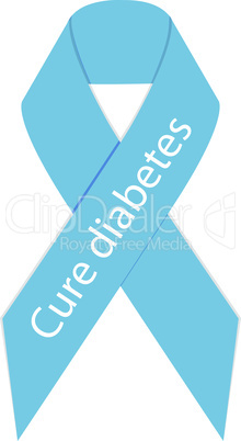 Cure diabetes ribbon symbol icon
