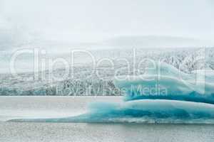 Closeup of iceberg in Fjallsarlon glacier lagoon, Iceland