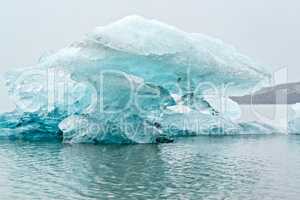 Closeup of iceberg in Fjallsarlon glacier lagoon, Iceland