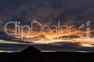 Mount Keilir on sunset near Reykjavik, Iceland