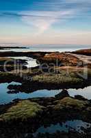 Sunset in Straumur in Hafnarfjordur, Iceland