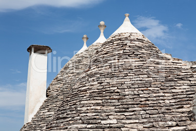 Details of typical conical roofs in Alberobello, Puglia, Italy