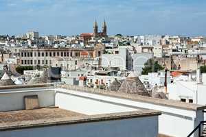 View of the new town of Alberobello, Puglia, Italy