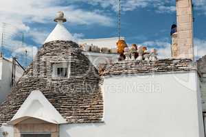 Roof of a Trullo house in Alberobello, Puglia, Italy
