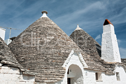 Typical roofs of the Trulli houses in Alberobello, Puglia, Italy