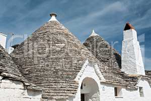 Typical roofs of the Trulli houses in Alberobello, Puglia, Italy