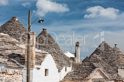 Typical rooftops of Alberobello houses, Puglia, Italy