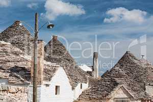 Typical rooftops of Alberobello houses, Puglia, Italy