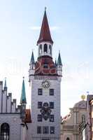 The Old Town Hall located on the Central square of Munich, Germany.