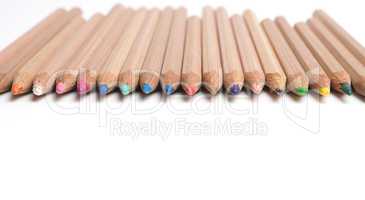 Set of artist pencils on white