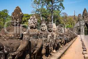 South gate to angkor thom in Cambodia, Asia