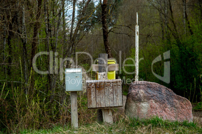 Rural mailbox at the big stone.