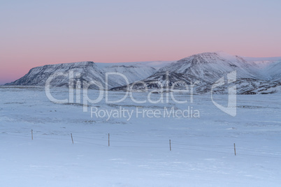 Snow-covered mountains, Iceland, Europe