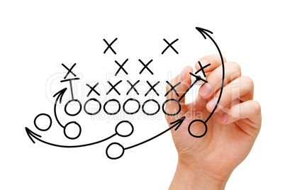 Coach Drawing American Football Playbook Strategy