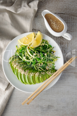 salad chukka with cucumber and avocado