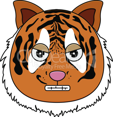 Tiger face kawaii vector illustration