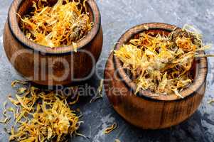 Dried calendula or marigold flowers