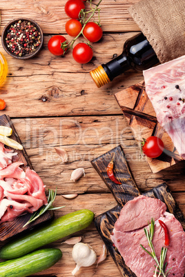 Raw meat assortment