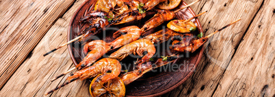Barbecue shrimps or prawns