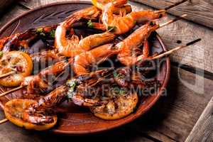 Barbecue shrimps or prawns