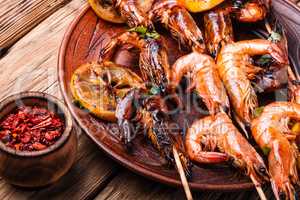 Delicious roasted shrimps