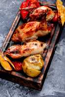 Delicious fried quail