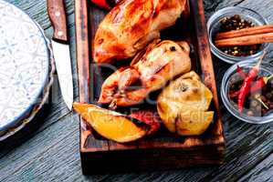 Delicious fried quail