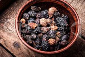 Pile of dried rose hips