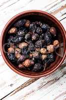 Pile of dried rose hips