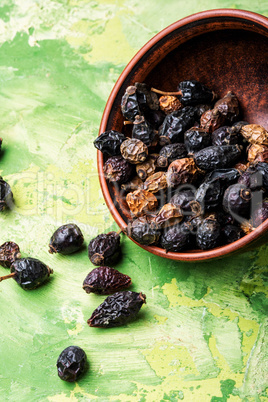 Pile of dried rose hips