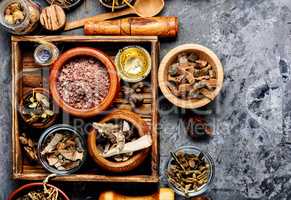 Dried herbs in alternative medicine