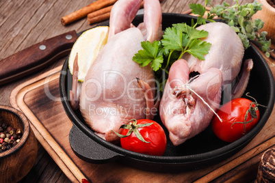 Raw meat quails