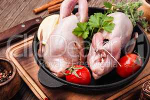 Raw meat quails