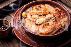 Tom Yam soup with seafood