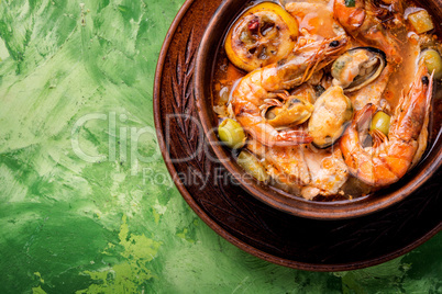 Fresh seafood soup