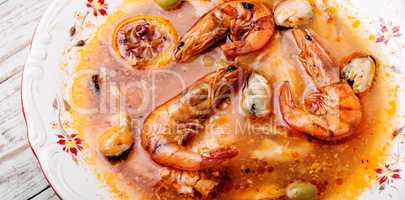 Fresh seafood soup