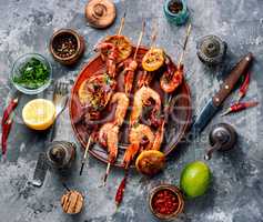 Grilled shrimp skewers