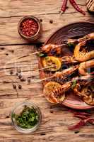 Grilled shrimp skewers