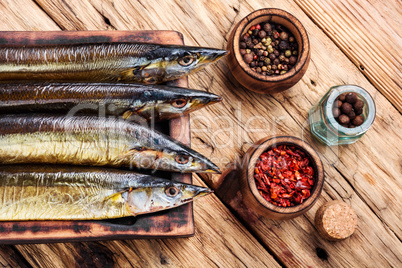 Smoked fish saury