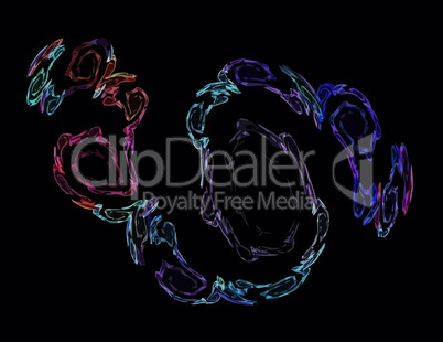 image of one Digital Fractal on Black Color