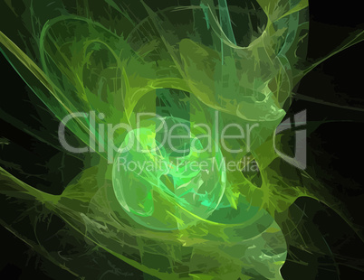 image of one Digital Fractal on Black Color