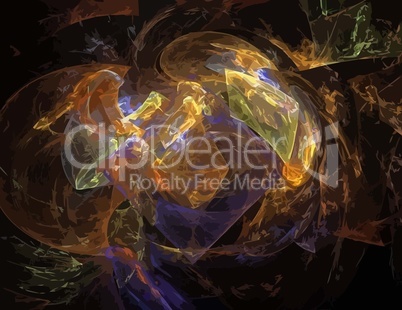 image of one Digital Fractal on Black Color image of one Digital Fractal on Black Color