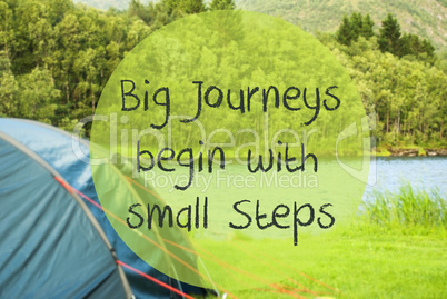 Lake Camping, Quote Big Journeys Begin With Small Steps