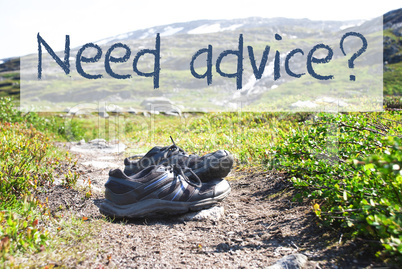 Shoes On Trekking Path, Text Need Advice