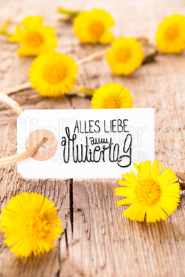 Label, Dandelion, Calligraphy Muttertag Means Happy Mothers Day