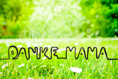 Spring Meadow, Daisy, Calligraphy Danke Mama Means Thanks Mom